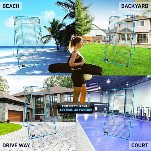 Adjustable Volleyball Rebounder Net, 7x4 ft, Training Equipment with Angle Customization, Durable & Portable with Travel Bag, Improve Volleying, Bumping, Spiking Skills in Saudi Arabia