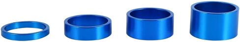 Dioche Bike Headset Spacer, 4Pcs Aluminum Alloy Headset Spacer Set Bike Front Stem Fork Washer 5mm/10mm/15mm/20mm(Blue) in Saudi Arabia