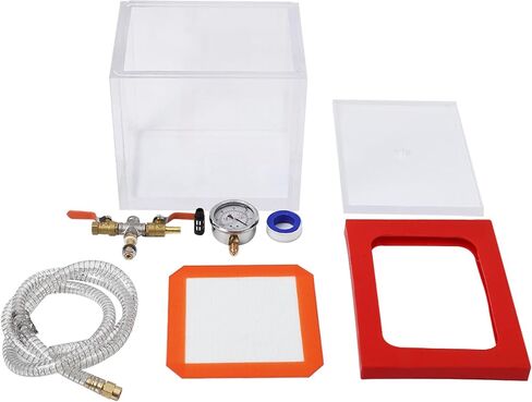 Garvee Vacuum Chamber 2 Gallon, Upgraded Acrylic Material Vacuum Chamber, 0.7IN Wall Thickness 7L Transparent Vacuum Chamber Ideal for Degassing, Vacuuming of Silicone, Resin, Vacuum Packing in Saudi Arabia