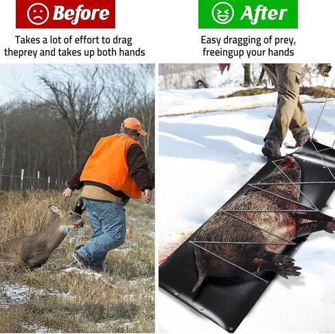 Deer Drag Sleds All-Purpose Utility Sled for Effortless Hauling of Ice Fishing Supplies, Firewood, Duck Hunting Gear, Fishing Equipment in Saudi Arabia