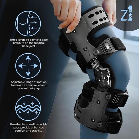 Z1 K8 Eco Assist OA Unloader Knee Brace - Support for Osteoarthritis, Bone on Bone & Rheumatoid Arthritis Knee Joint Pain Relief and Degeneration - Cartilage Defect Repair (Medial Right) in Saudi Arabia