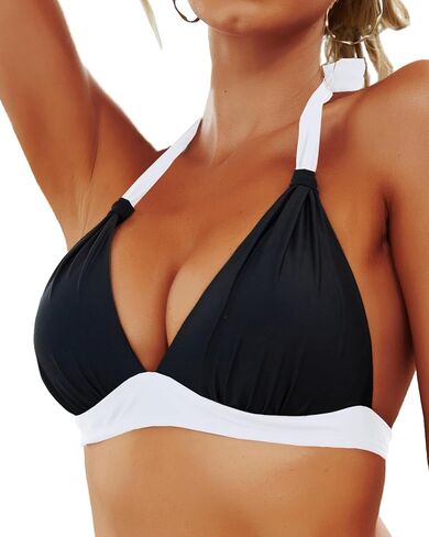 Yonique Women Bikini Top Only Large Bust Swim Top Full Coverage Swimsuit Top Sport Bra Bathing Suit Top No Bottom White L in Saudi Arabia