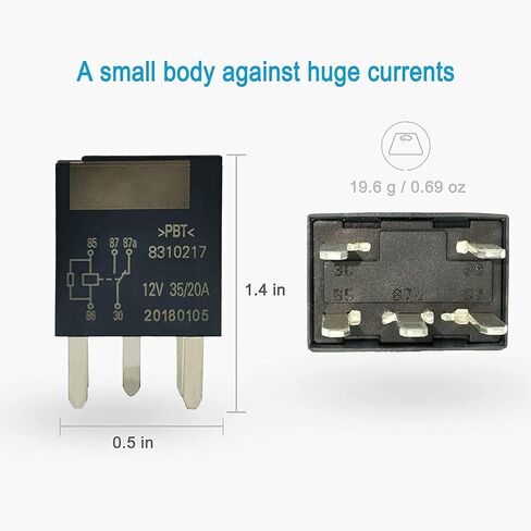 Power Relay(Multi-Purpose Relay) 12077866 12V 35/20A 5P - HiSport - Compatible with Buick,Cadillac,Chevrolet,GMC,Hummer More - 2Pack in Saudi Arabia
