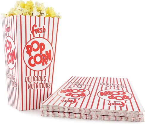 لاذع الفشار 48-E صناديق الفشار الحمراء والبيضاء مفتوحة الأعلى، 1.75 أوقية. 500 عدد in Kuwait