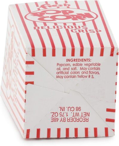 لاذع الفشار 48-E صناديق الفشار الحمراء والبيضاء مفتوحة الأعلى، 1.75 أوقية. 500 عدد in Kuwait