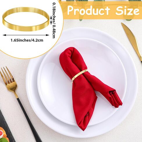 Gold Napkin Rings Set of 12 Round Modern Napkin Rings Stainless Steel Napkin Rings Metal Napkin Ring Buckles for Fall Thanksgiving Christmas Wedding Dinner Party Banquet in Saudi Arabia