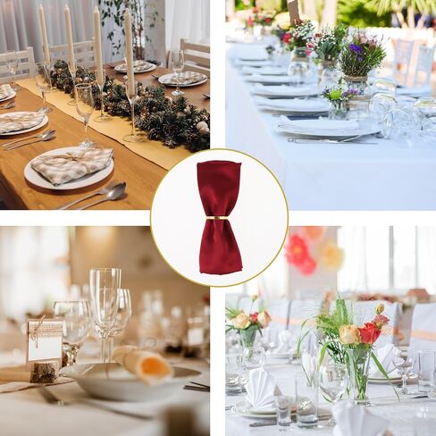 Gold Napkin Rings Set of 12 Round Modern Napkin Rings Stainless Steel Napkin Rings Metal Napkin Ring Buckles for Fall Thanksgiving Christmas Wedding Dinner Party Banquet in Saudi Arabia