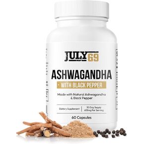 Ashwagandha Capsules with Black Pepper, 655mg per Serving, Boost Energy & Immunity - 60 Capsules, Root Extract Complex, Pure Nature Made Health Supplement for Men & Women, Third-Party Tested