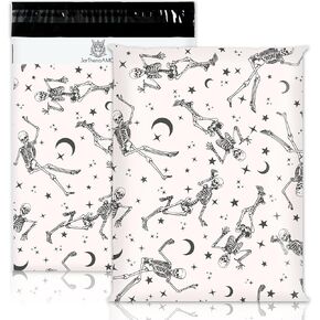 100Pcs Halloween Poly Mailers 10 x 13 Inch Dancing Skeleton Envelope Mailers Self-Sealing Plastic Packaging Mailing Bags for Small Business Clothing