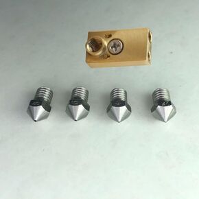 Stainless Steel Nozzles Block Kit Compatible with Ultimaker 2 + UM2 Extended 3D Printer Olsson Block Hotend, Interchangeable Nozzle, 3.0mm