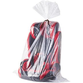 Wowfit 5 CT 36x50 inches Extra Large Clear Plastic Bags - Durable, Multipurpose & Transparent Poly Bags for Attic/Basement Storage & Organization (1.6 Mil Flat Bags, Include 5 Ties)
