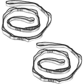 PATIKIL Daisy Chain Straps, 2 Pack Strong Climbing Strap Adjustable Nylon Chain Sling with 8 Loops for Aerial Yoga Hammock Swing, Silver Tone