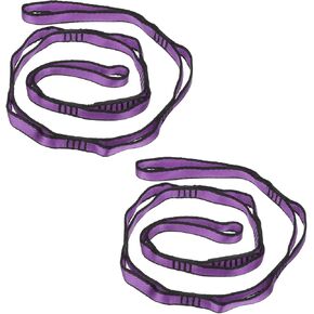PATIKIL Daisy Chain Straps, 2 Pack Strong Climbing Strap Adjustable Nylon Chain Sling with 8 Loops for Aerial Yoga Hammock Swing, Purple