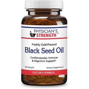 Physician's Strength Black Seed Oil Gelcaps - 90 Softgels - Supports Healthy Body Response - Freshly Cold Pressed - Non-GMO - 45 Servings