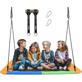 GCCSJ 700lb 60" Large Platform Tree Swing for Kids and Adults with 2pcs Tree Hanging Straps