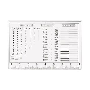 HARFINGTON High Precision SEC Size Estimation Chart 8cm Covered Transparency Flaw Detection Film Ruler for Diameter Area and Line Width Defects Measuring
