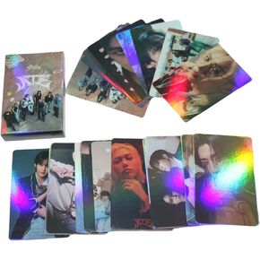 Stray Kids album ATE Photocards laser card Album 55PCS Stray Kids album ATE Photo Cards Stray Kids album ATE lomo card laser card Gift Lomo Cards Merch for Stray Kids Boys and Girls