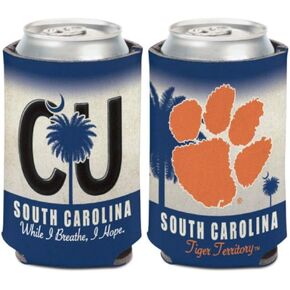 WinCraft NCAA Clemson University Tigers License Plate Design 1 Pack 12 oz. 2-Sided Can Cooler