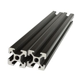 2 Pack T Slot 2020 Aluminum Extrusion Metric European Standard Linear Rail Black Anodized DIY 500mm (19.7") Length
