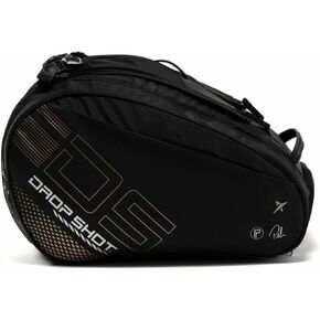 DROP SHOT Bentor Lima Unisex Padel Racket Bag - Holds up to 2 padel rackets - Versatile Black Tennis - Unisex (black) - Alternative for Tennis Athletes - Multiple Pockets and Shoe Bag - by Pablo Lima
