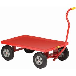 شاحنة عربة من الفولاذ الصلب LW-2436-10 مع شفة 1-1/2 بوصة، وعجلة مطاطية صلبة مقاس 10 بوصة × 2-3/4 بوصة، باللون الأحمر، سعة تحميل 1200 رطل، عرض 24 بوصة × طول 36 بوصة in Kuwait