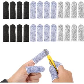 24 Pack Finger Guards for Cutting Food, Reusable Finger Sleeve Protectors Cut Resistant Finger Cots, Anti-Slip Finger Covers Protection for Finger Tips, Finger Protectors for Crocheting Sewing