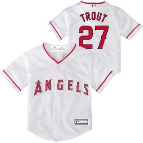 Outerstuff Mike Trout Los Angeles Angels MLB Toddler 2-4 White Home Player Jersey