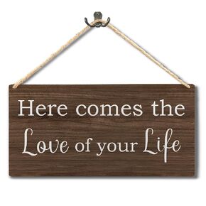 Funny Ring Bearer Sign, They Didn't Trust Me With the Rings Ring Bearer Wedding Wood Hanging Signs, Ring Bearer Signs for Wedding, Rustic Wedding Decorations, 10.2x7.8 Inches Wall Pediments