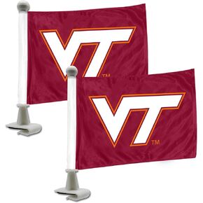 FANMATS 61935 Virginia Tech Hokies Ambassador Car Flags - 2 Pack Mini Auto Flags, 4in X 6in, Perfect for Hood or Trunk