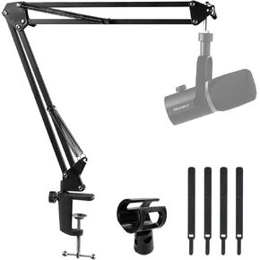 FEELWORLD AMS1 Microphone Boom Arm, Adjustable Mic Arm Stand with 3/8" to 5/8" Screw, Compatible with PM1 and other Mics for Podcast Straming Gaming Studio