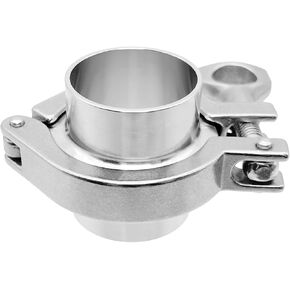 4 Inch Tri Clamp Ferrules with 4" Tri-Clamp and Silicone Gasket Sanitary Fittings 304 Stainless Steel TC Short Weld Ferrule Kit