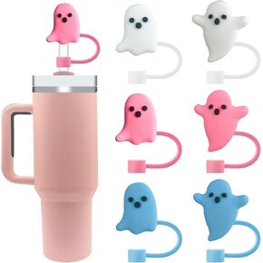 IOKUKI 6 PCS Halloween Straw Toppers for Stanley 30&40 Oz Tumbler, 10mm/04in Straw Covers Cap for All 9-10mm Straws, Dust-Proof Reusable Protector Topper for Water Bottle