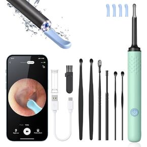 Ear Wax Removal, Ear Cleaner with 6 Ear Spoons, Ear Wax Removal Tool with 7 Pcs Set, Ear Camera with 1080P HD, Ear Wax Removal Kit for iPhone, iPad, Android Phones (Black) in Kuwait