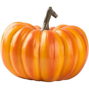 FOMIYES Fake Pumpkin Resin Pumpkin, Halloween Resin Pumpkins for Home Indoor Outdoor Halloween Decorations (Orange C) Fall Table Pumpkin Decorations