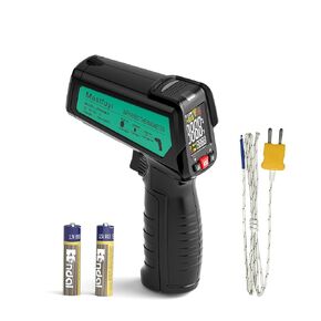 Infrared Thermometer, K-Type Thermocouple Laser Temperature Gun Adjustable Emissivity Max Measure, Non Contact Surface Outdoor Heat Gun, Digital IR Temp Gun for Food, Cooking, BBQ, Pizza Oven, Reptile