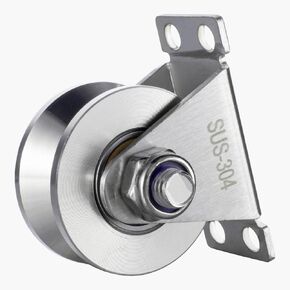 48mm Cable Pulley Wheel Wall Mount, Bearings Inside, V Style 304 Stainless Steel Rope Pulley for Pulley System, Sliding Gate 1Pack