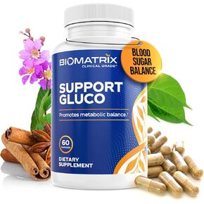 BioMatrix Metabolism Supplement for Men and Women, Cinnamon, Gymnema, Lipoic Acid, Vanadyl Sulfate, Chromium Picolinate, Bitter Melon (60 Capsules)