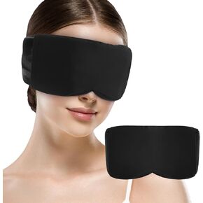 Mavogel Sleep Mask with Cooling Gel for Women, Men, Enhanced Light-Blocking, Silk Fabric, Cooling Gel to Relieve Bedtime Stress, Fast Sleep, Sleep Eye mask for Sleep, Yoga, Office Nap and Travel