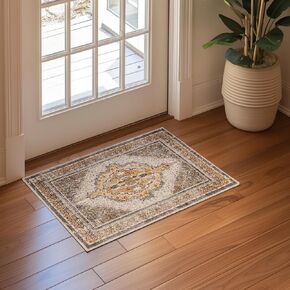 8x10Washable Area Rug,Machine Washable Area Rugs for Living Room,Non-Slip, Boho Rugs Living Room, for Kitchen Rugs, Rugs for Bedroom,Vintage Non-Slip Stain Resistant Indoor Floor Rug