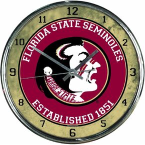 NCAA Florida State Seminoles Chrome Clock