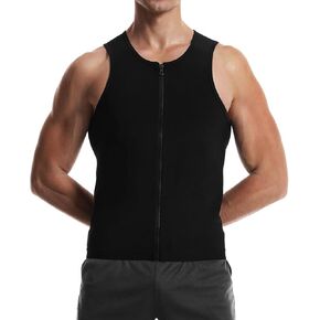 Sweat Vest for Men,Waist Trainer Shirt Workout Tank Top,Sauna Vest for Men,Zipper Vest Waist Trainer
