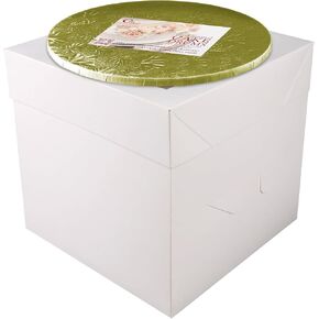 Cakebon Cake Boxes with Cake Drums (Black, 8 inch) 1/2" Thick (1-pack) - Cake Boxes 8 Inch for Birthdays, Weddings and Christmas Parties - Cake Boxes with Window