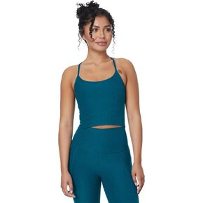 Beyond Yoga Women's Spacedye Slim Racerback Cropped Tank Top Majestic Blue Heather Small