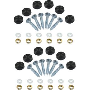 24 عبوة من أغطية لولبية من الفولاذ المقاوم للصدأ، مجموعة براغي مرآة بقطر 0.6 بوصة / 16 مم، غطاء لولبي تزييني أسود in Kuwait