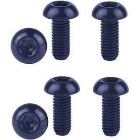 M5 x 10mm Titanium Bolts Torx T25 Head for Bike Bicycle Disc Brake Rotor Screw 6Pcs (Black)