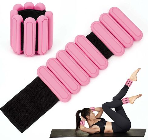 Adjustable Ankle & Wrist Weights for Women & Men,1 lbs Each,Silicone Wearable Wrist Bangles for Gym,Yoga,Pilate,Exercise,Strength Training. Arm & Leg Workout Weights.Set of 2 in Saudi Arabia