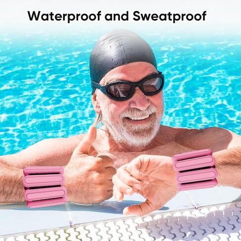 Adjustable Ankle & Wrist Weights for Women & Men,1 lbs Each,Silicone Wearable Wrist Bangles for Gym,Yoga,Pilate,Exercise,Strength Training. Arm & Leg Workout Weights.Set of 2 in Saudi Arabia