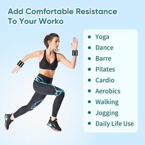 Adjustable Ankle & Wrist Weights for Women & Men,1 lbs Each,Silicone Wearable Wrist Bangles for Gym,Yoga,Pilate,Exercise,Strength Training. Arm & Leg Workout Weights.Set of 2 in Saudi Arabia