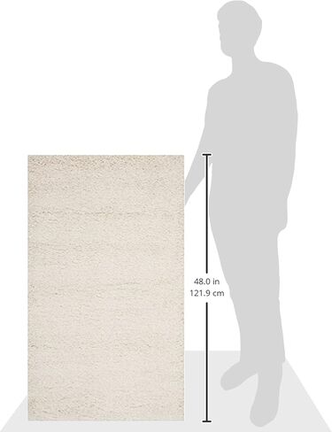SAFAVIEH Milan Shag Collection Accent Rug - 2' x 4', Ivory, Solid Design, Non-Shedding & Easy Care, 2-inch Thick Ideal for High Traffic Areas in Entryway, Living Room, Bedroom (SG180-1212) in Saudi Arabia