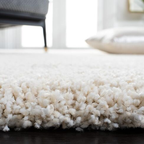 SAFAVIEH Milan Shag Collection Accent Rug - 2' x 4', Ivory, Solid Design, Non-Shedding & Easy Care, 2-inch Thick Ideal for High Traffic Areas in Entryway, Living Room, Bedroom (SG180-1212) in Saudi Arabia